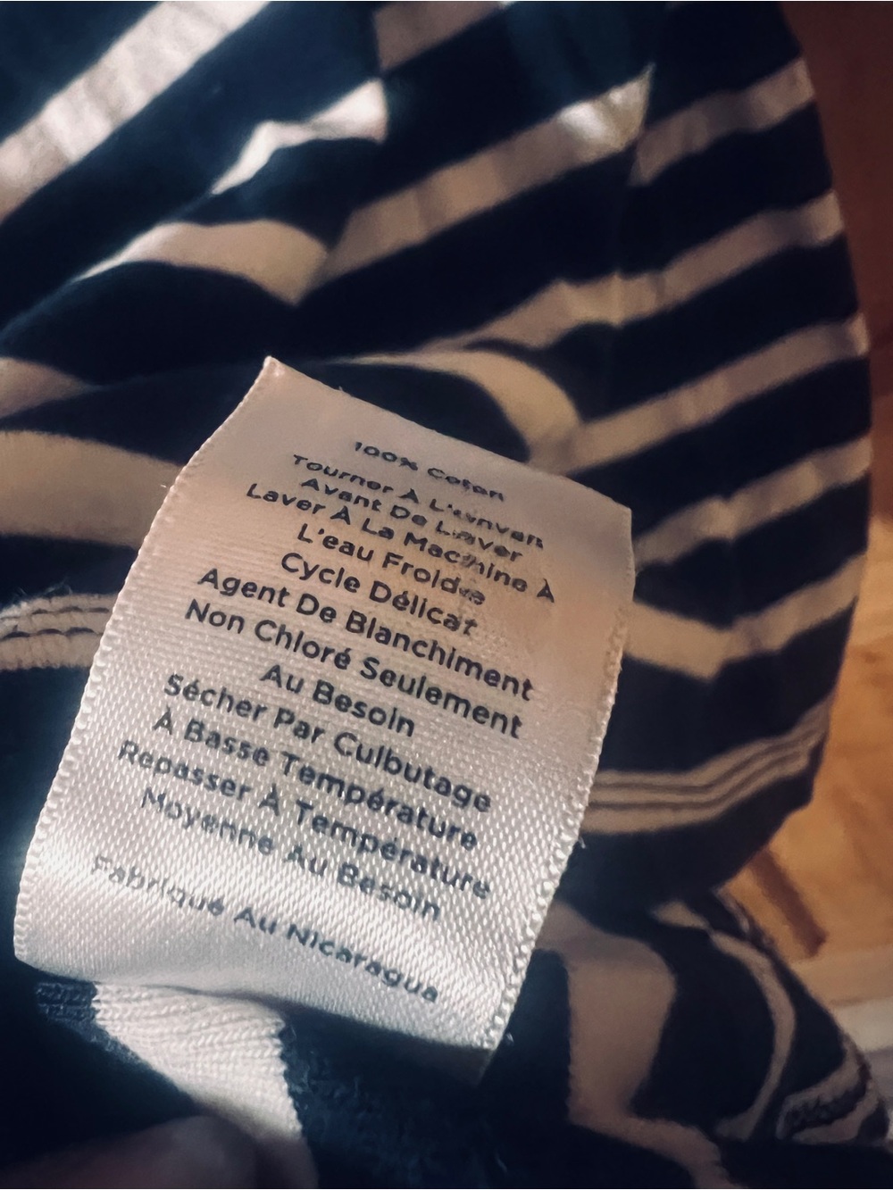Talbots Navy and White Striped Tee - Picture 5 of 8